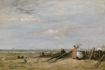 Una Escena de Playa en Trouville, 1860s de Eugene Louis Boudin
